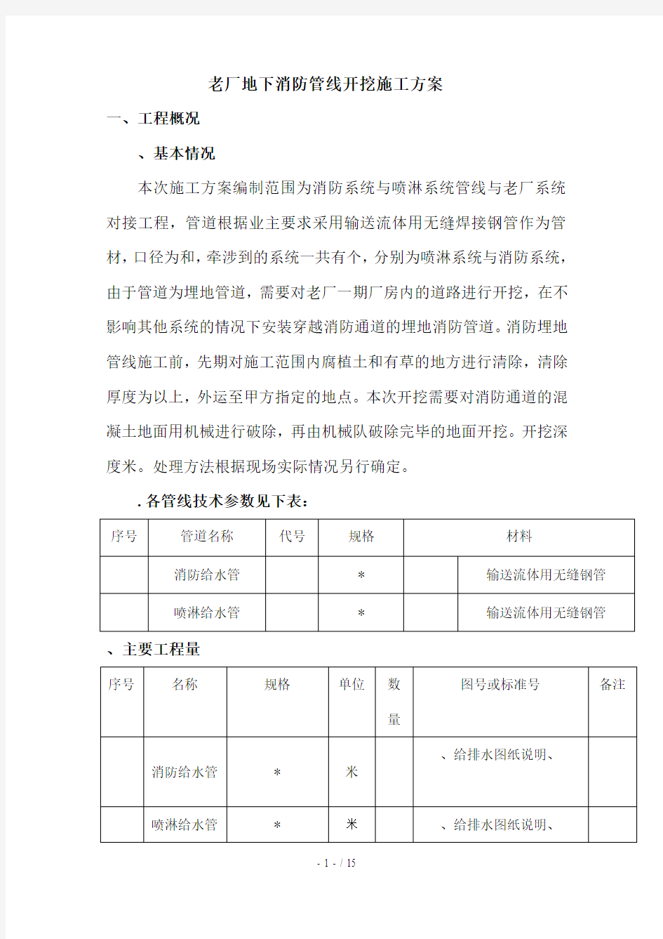 工厂区域地下管线施工方案