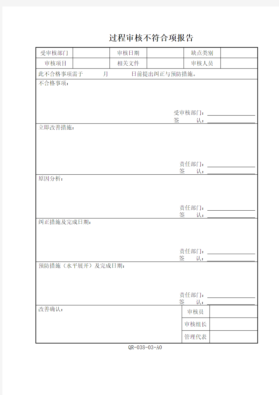 03过程审核不符合项报告new