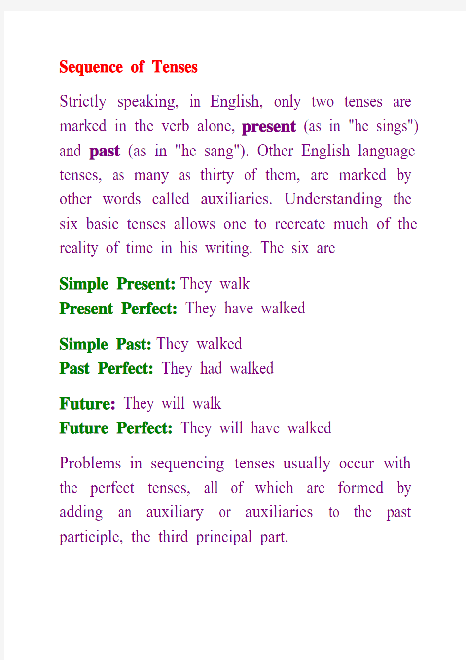 3 Sequence of Tenses