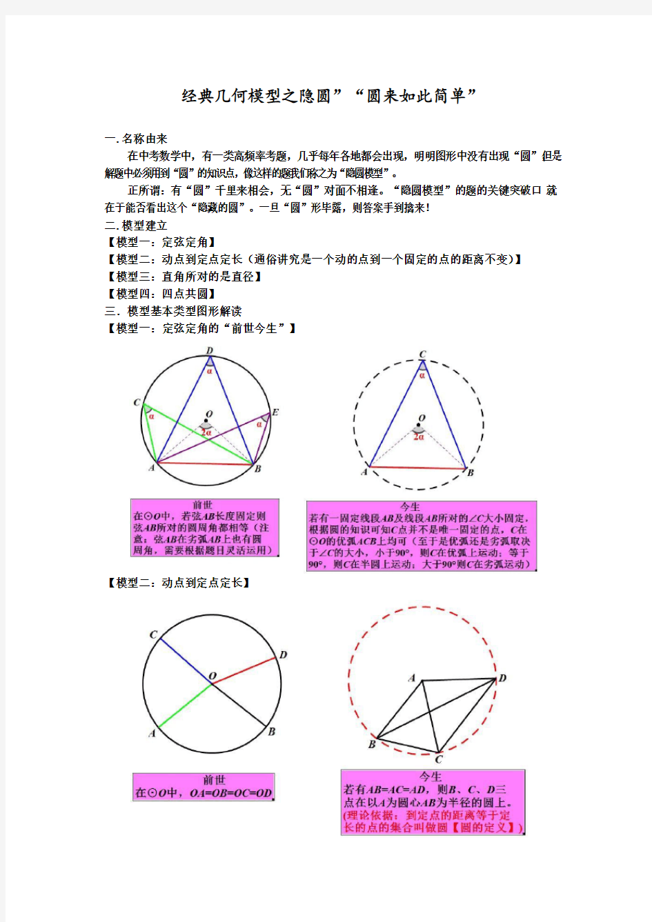 “中考数学专题复习  圆来如此简单”经典几何模型之隐圆专题(含答案)