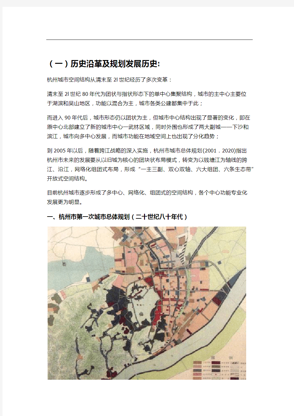 杭州市城市规划分析
