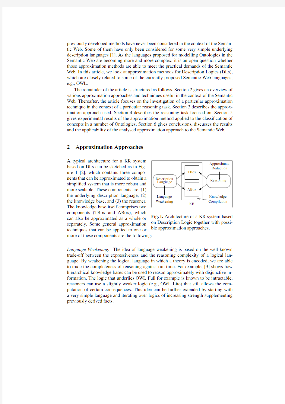 H. Approximating description logic classification for semantic web reasoning