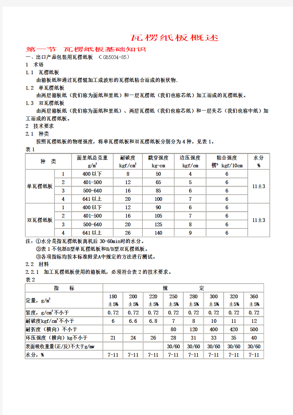 瓦楞纸箱基础知识