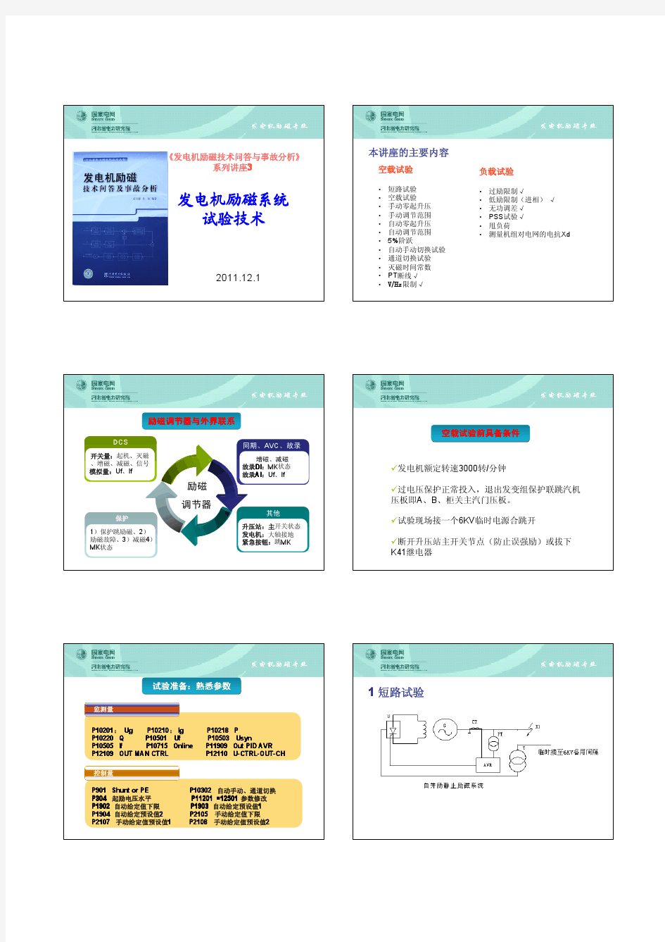 发电机励磁系统试验技术