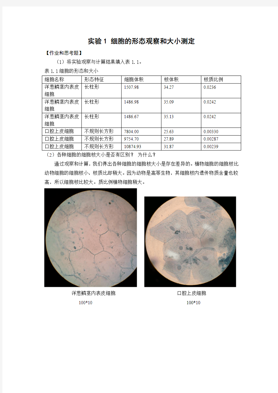 细胞生物学实验 1