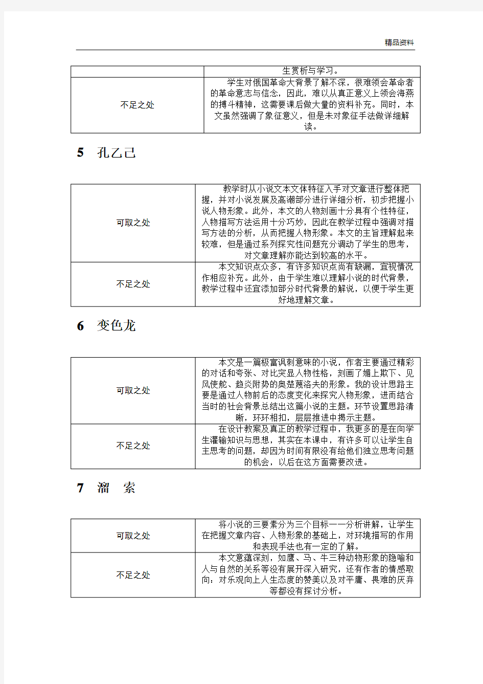 人教部编版九年级语文各课教学反思.doc