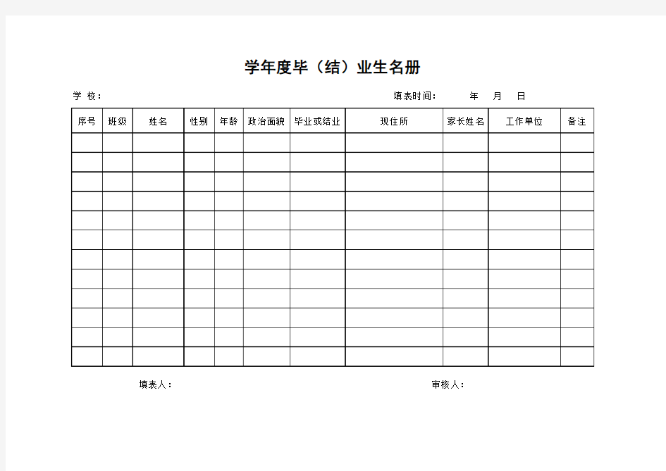 毕业生名册