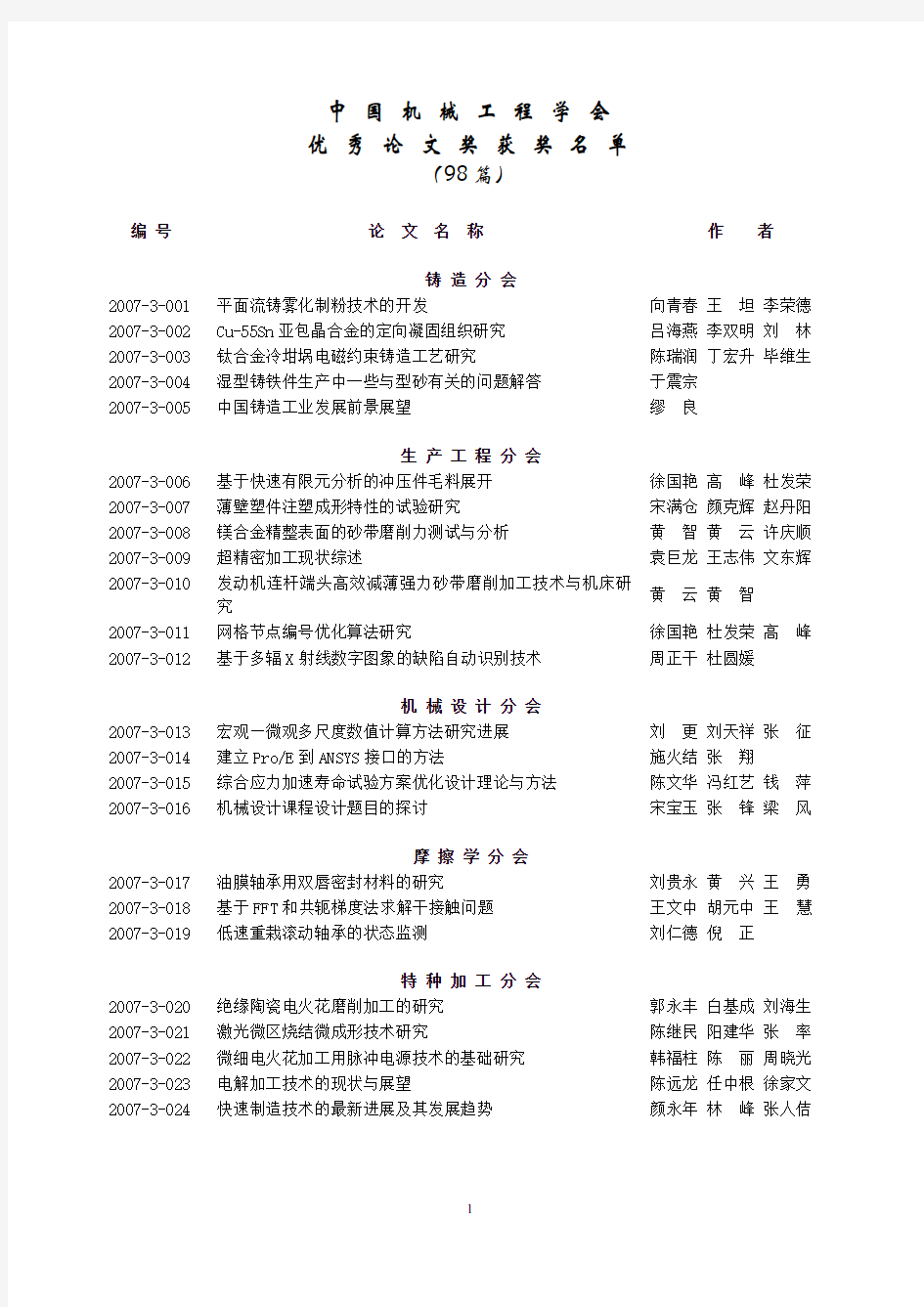 中国机械工程学会