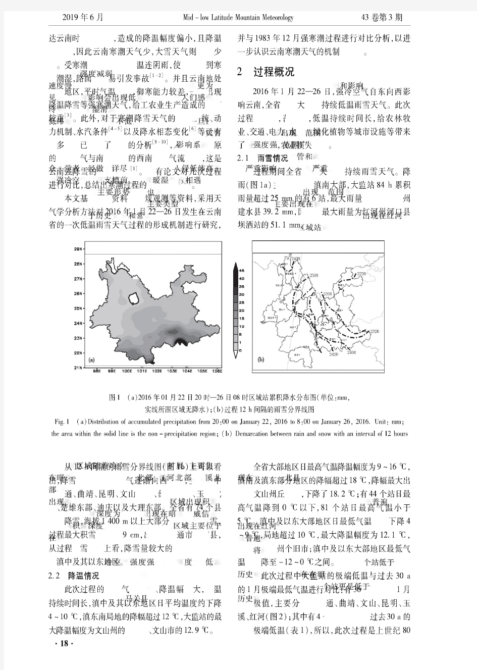 2016年1月22—26日云南寒潮天气过程分析