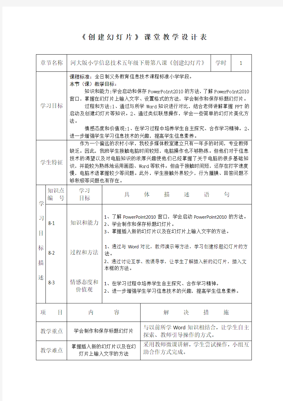 创建幻灯片》优质课教学设计