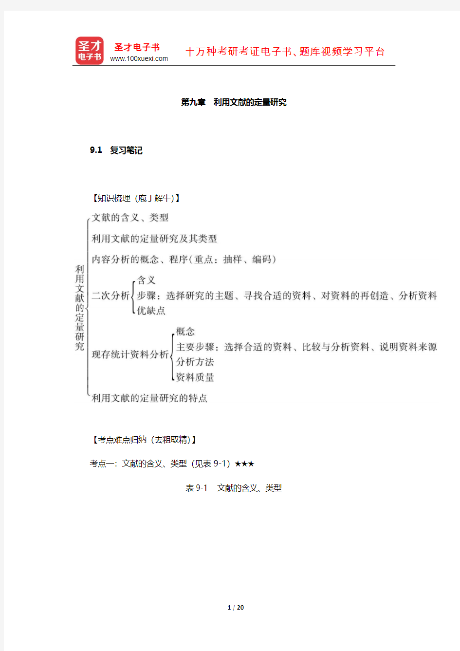 《社会研究方法》(第5版,风笑天著)考研用学习辅导书(利用文献的定量研究)【圣才出品】