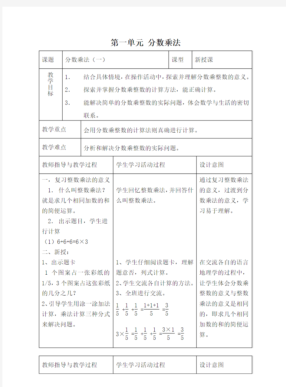 五年级数学分数乘法