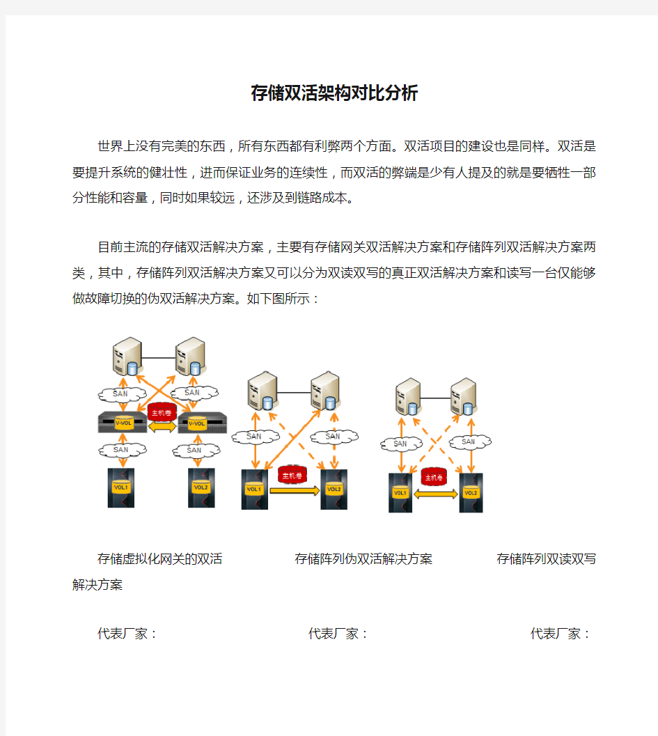 存储双活架构对比分析