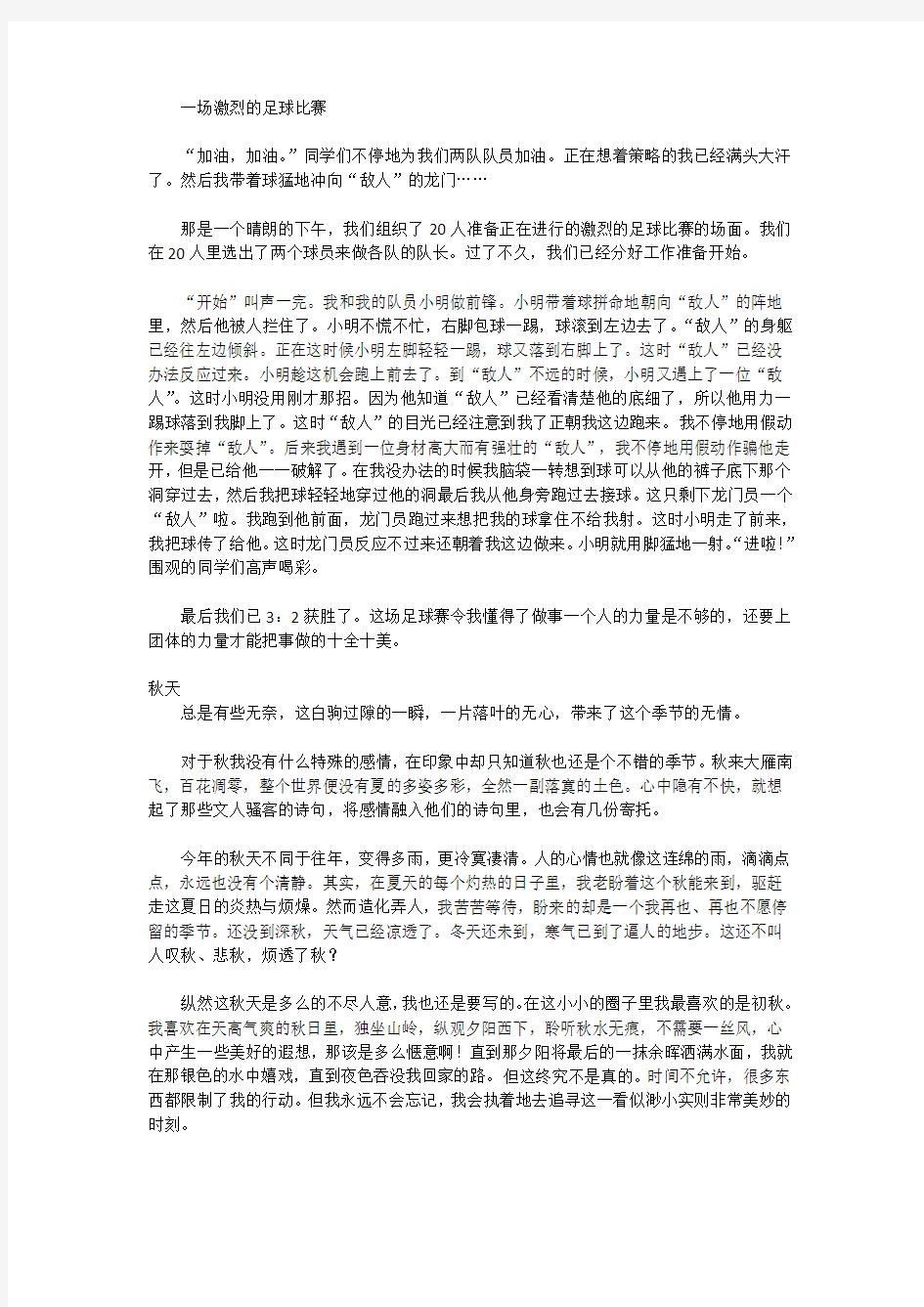 一场激烈的足球比赛