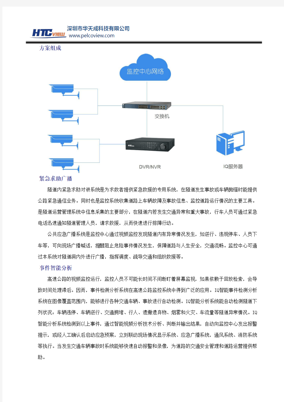 隧道综合智能监控系统解决方案