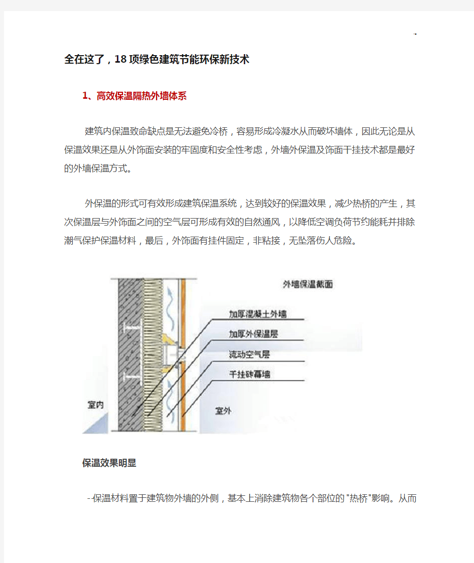 18项绿色建筑节能环保新技术,全在这了