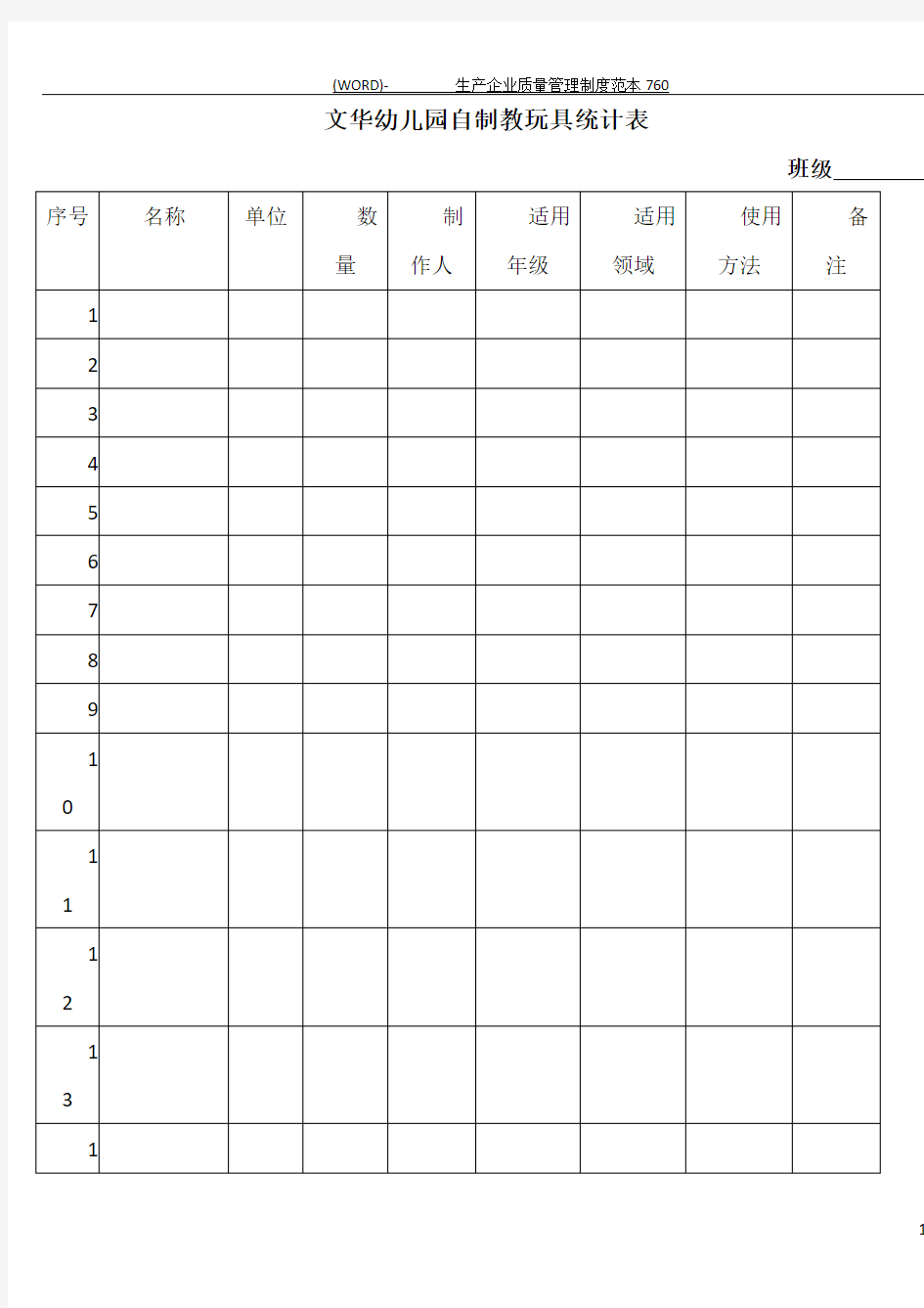 幼儿园自制教玩具统计表(4) (1)1