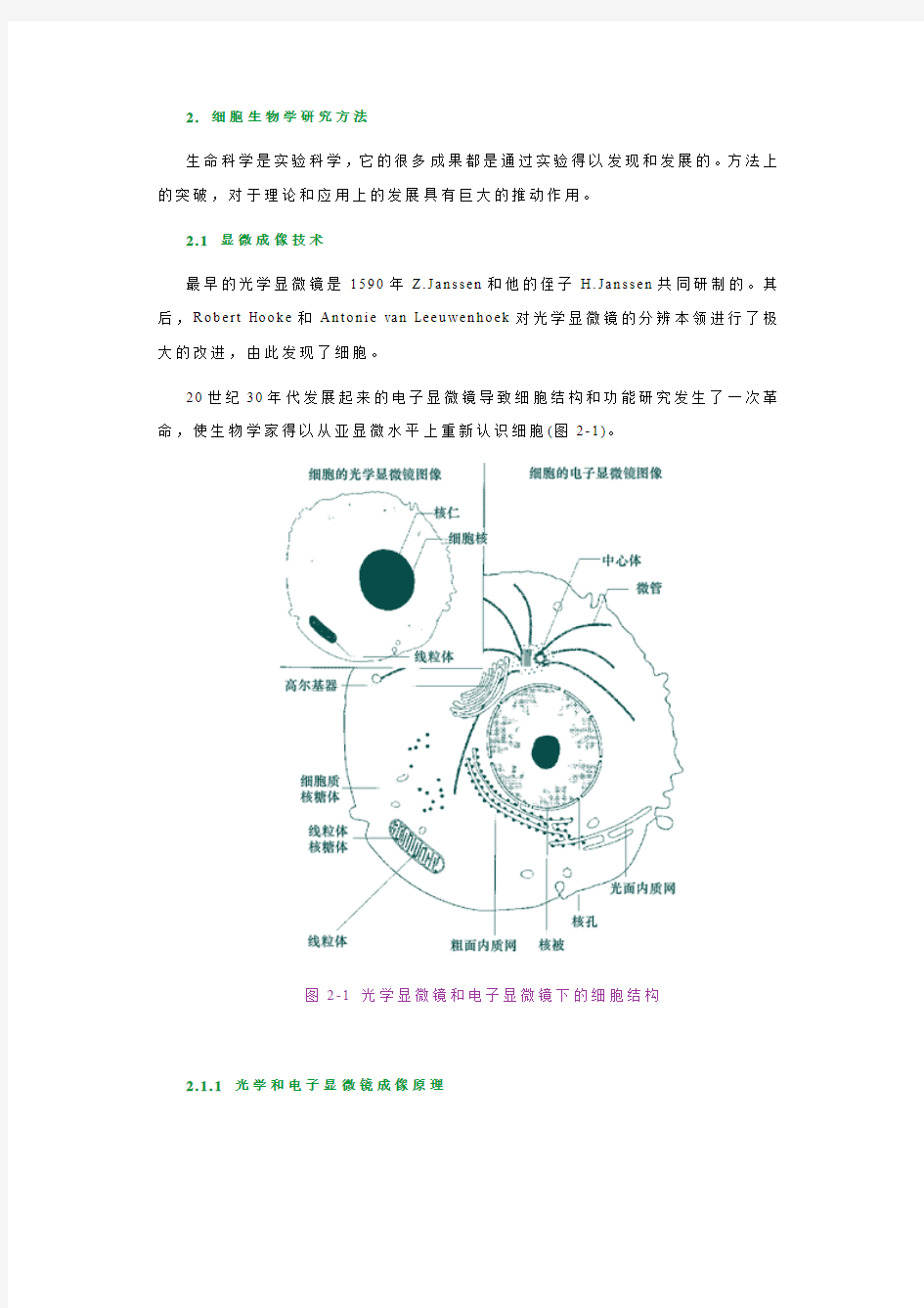 细胞生物学研究方法