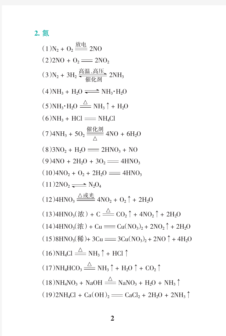 高中数理化生重要公式