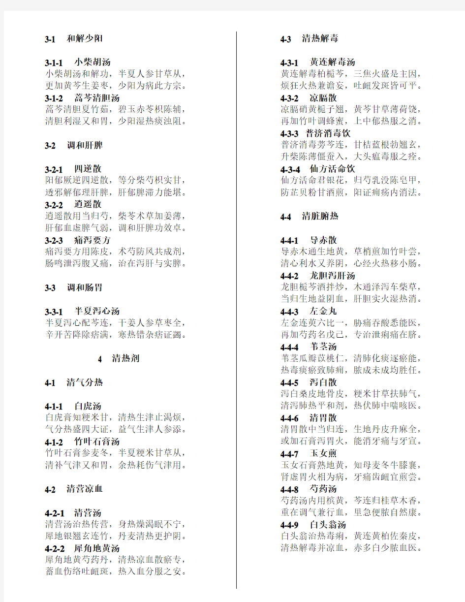 2017年中医执业医师考试方剂歌诀