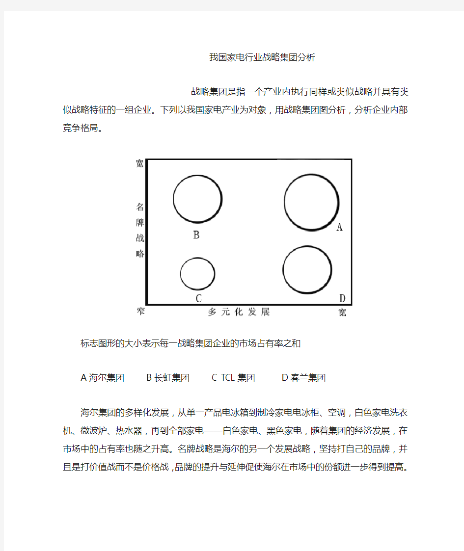 我国家电行业战略集团分析