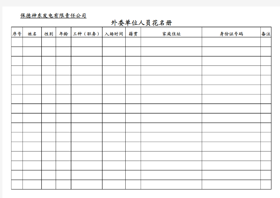 外委单位人员花名册