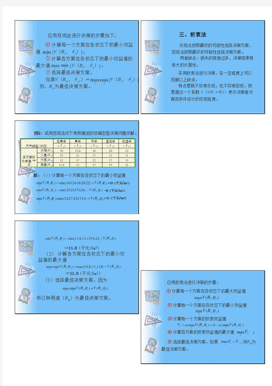 (完整版)风险型决策3种方法和例题