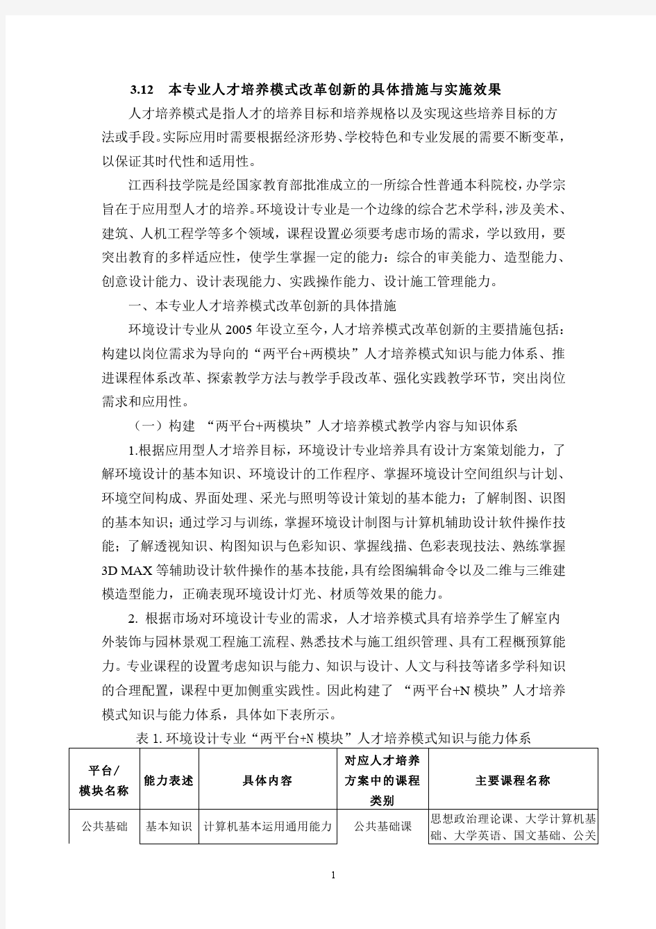 12本专业人才培养模式改革创新的具体措施与实施效果