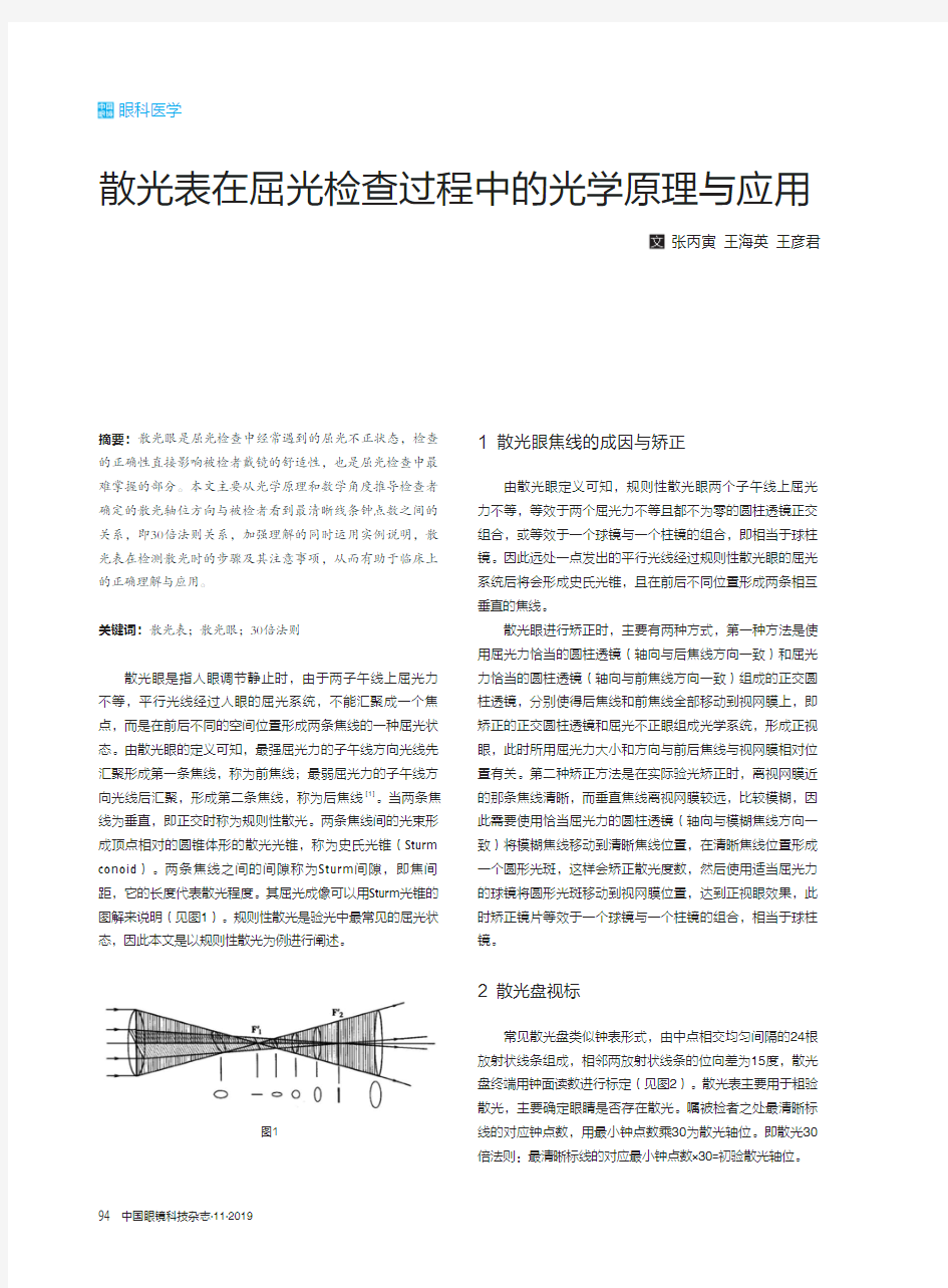 散光表在屈光检查过程中的光学原理与应用