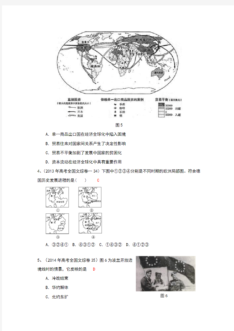 2018年高考历史复习：高考历史图片和数据图表类试题汇编