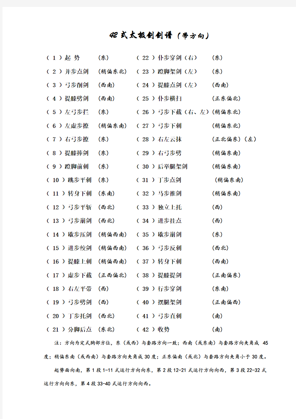 42式太极剑剑谱(带方向)【通用】.doc