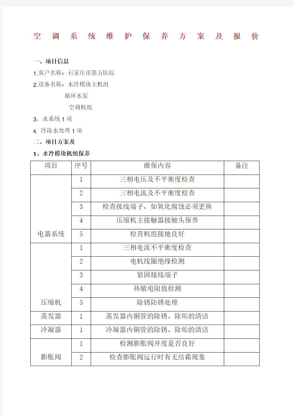 空调维保方案及报价.docx