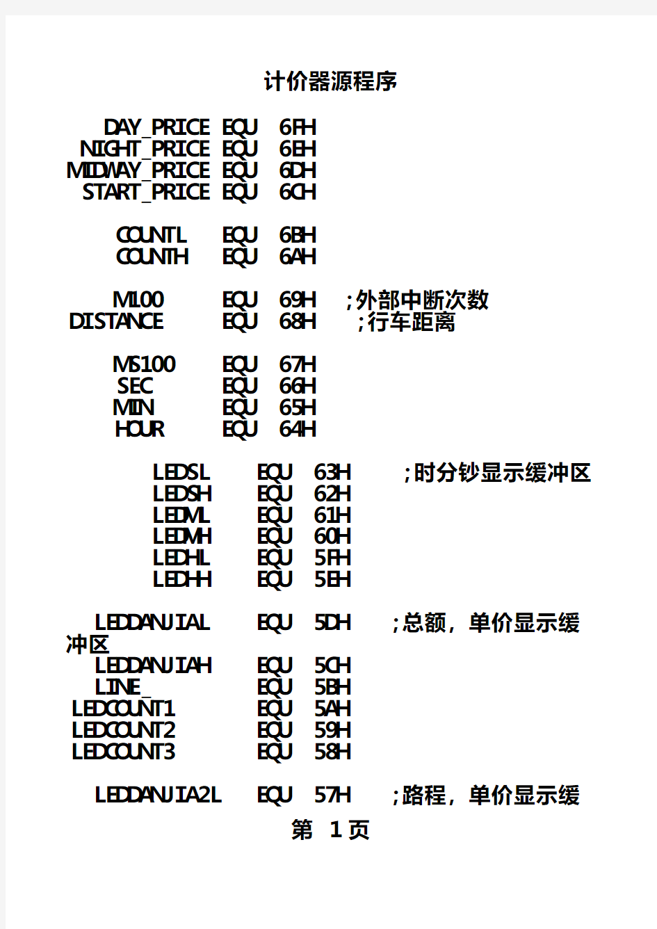 出租车计价器程序