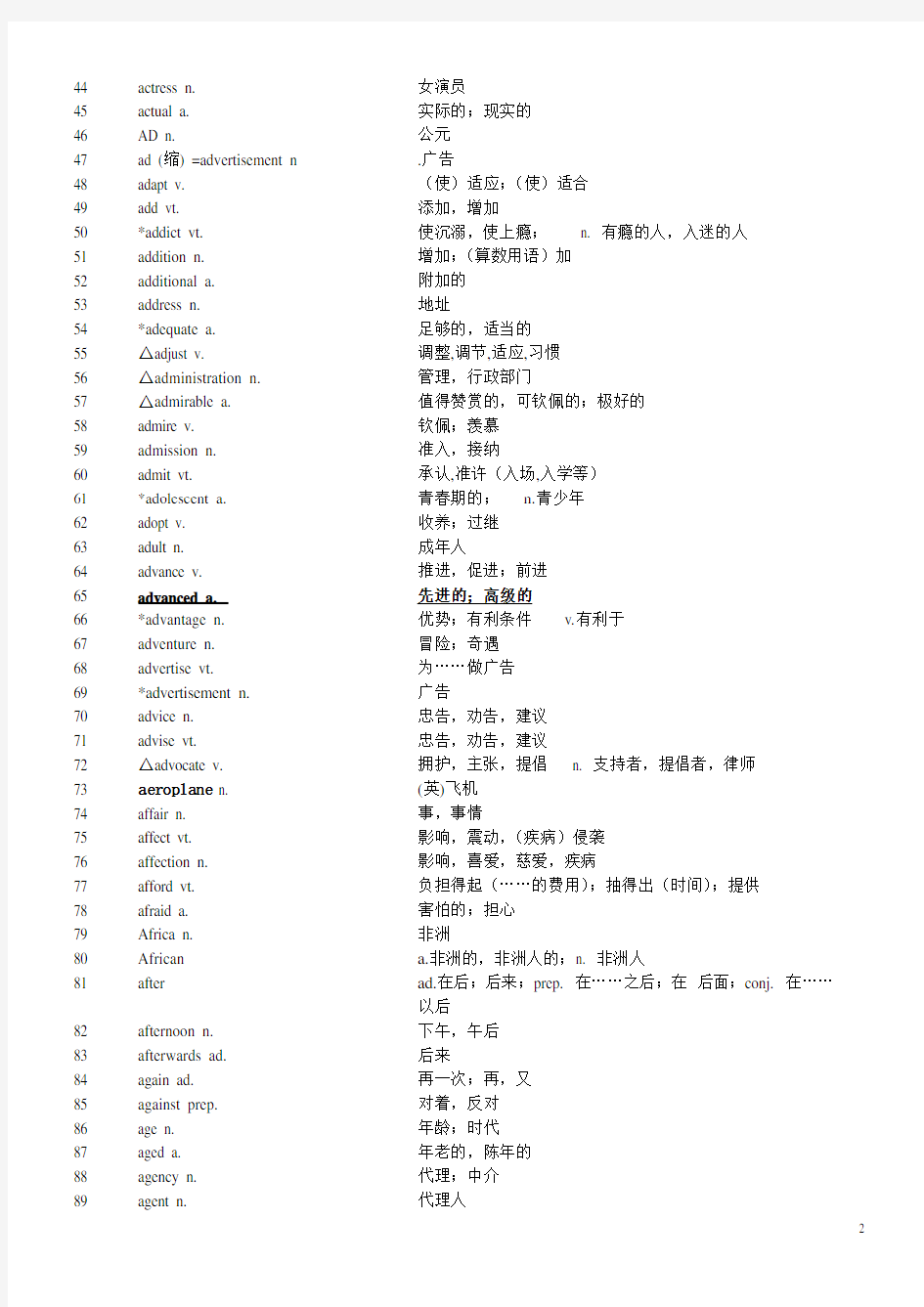 2017最新上海高考英语考纲词汇表完整版