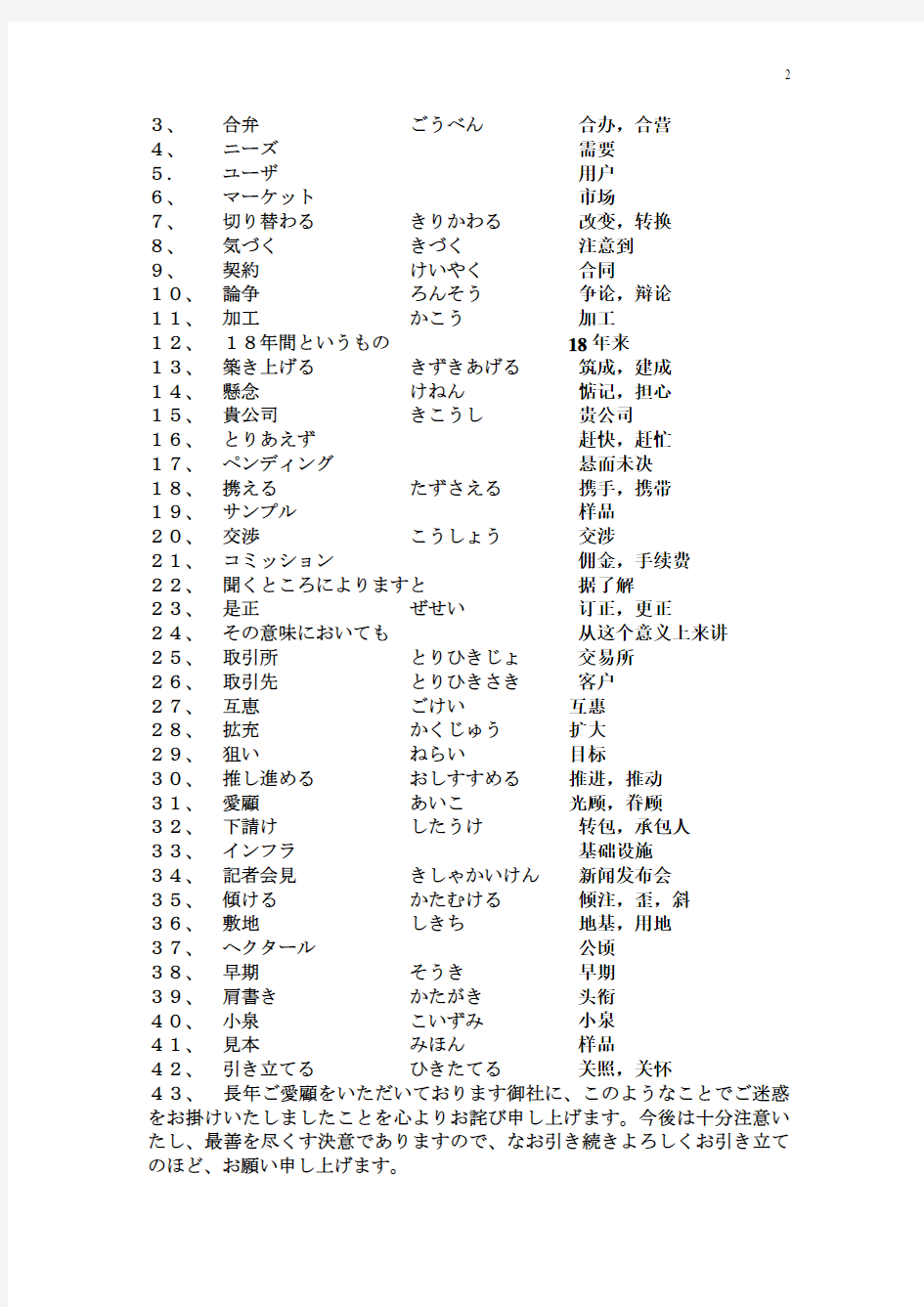 日本语能力试験N1N2単语表