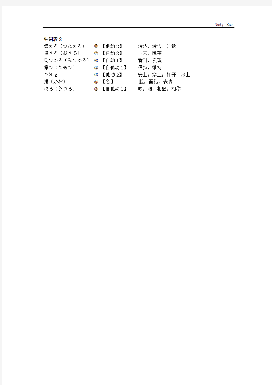 新大学日语标准教程(基础篇2)10-12课_单词