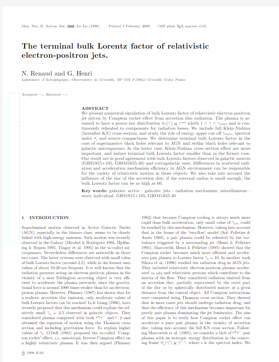 The terminal bulk Lorentz factor of relativistic electron-positron jets