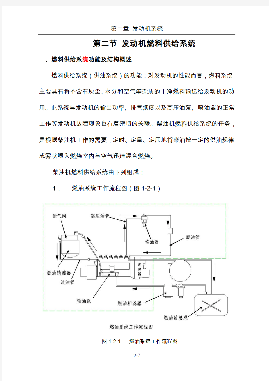 发动机燃料供给系统