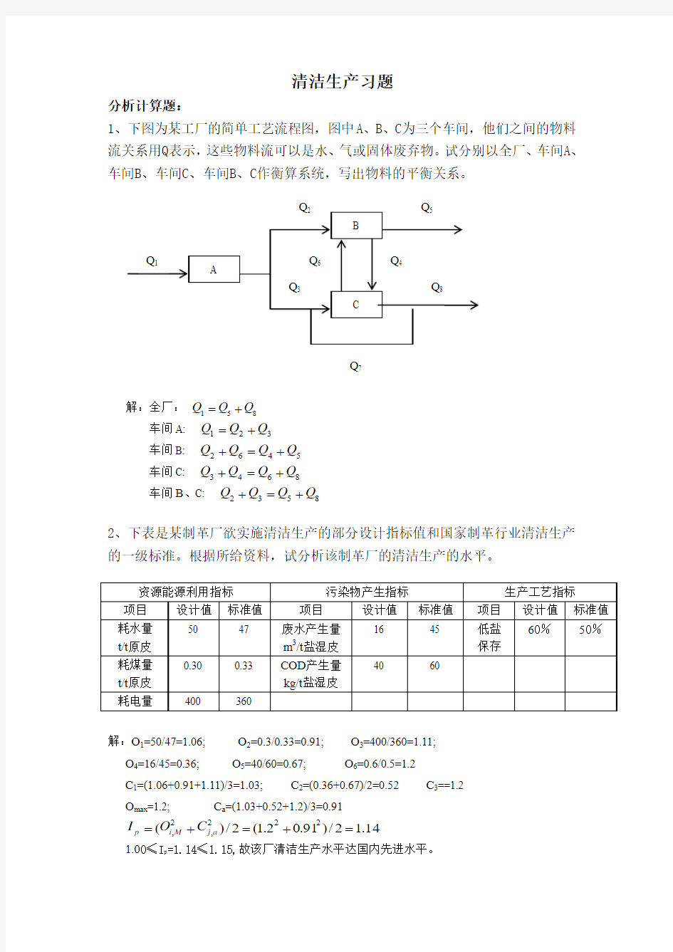 清洁生产习题