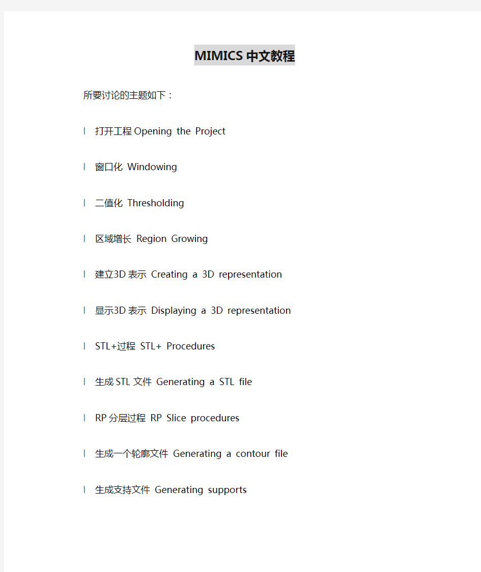 MIMICS中文教程