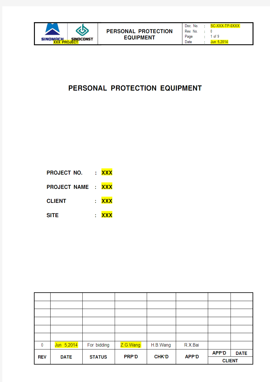 SC-XXX-TP-008_Personal Protection Equipment
