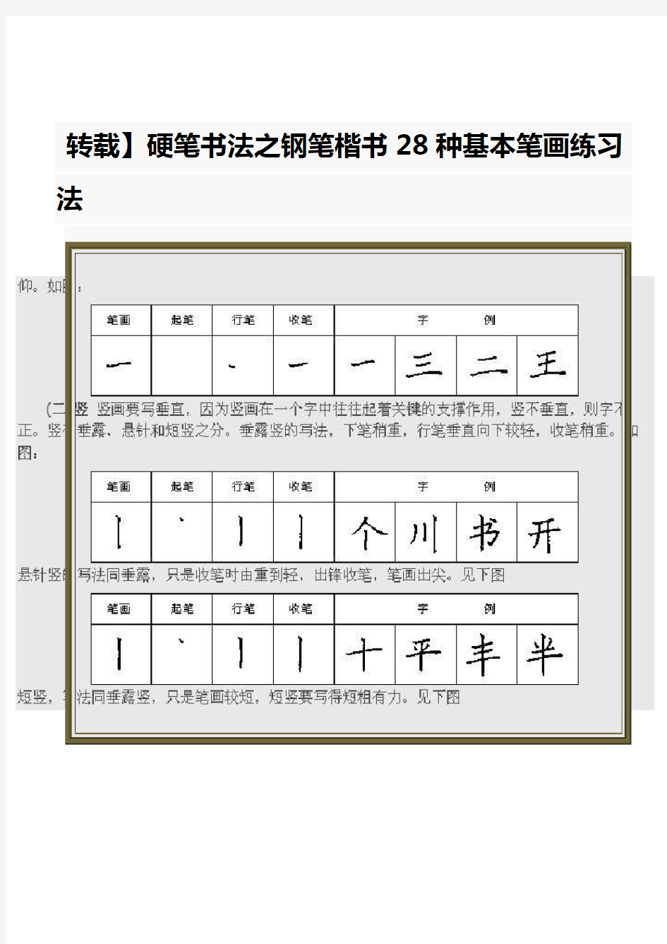 (完整版)硬笔书法之钢笔楷书28种基本笔画练习法