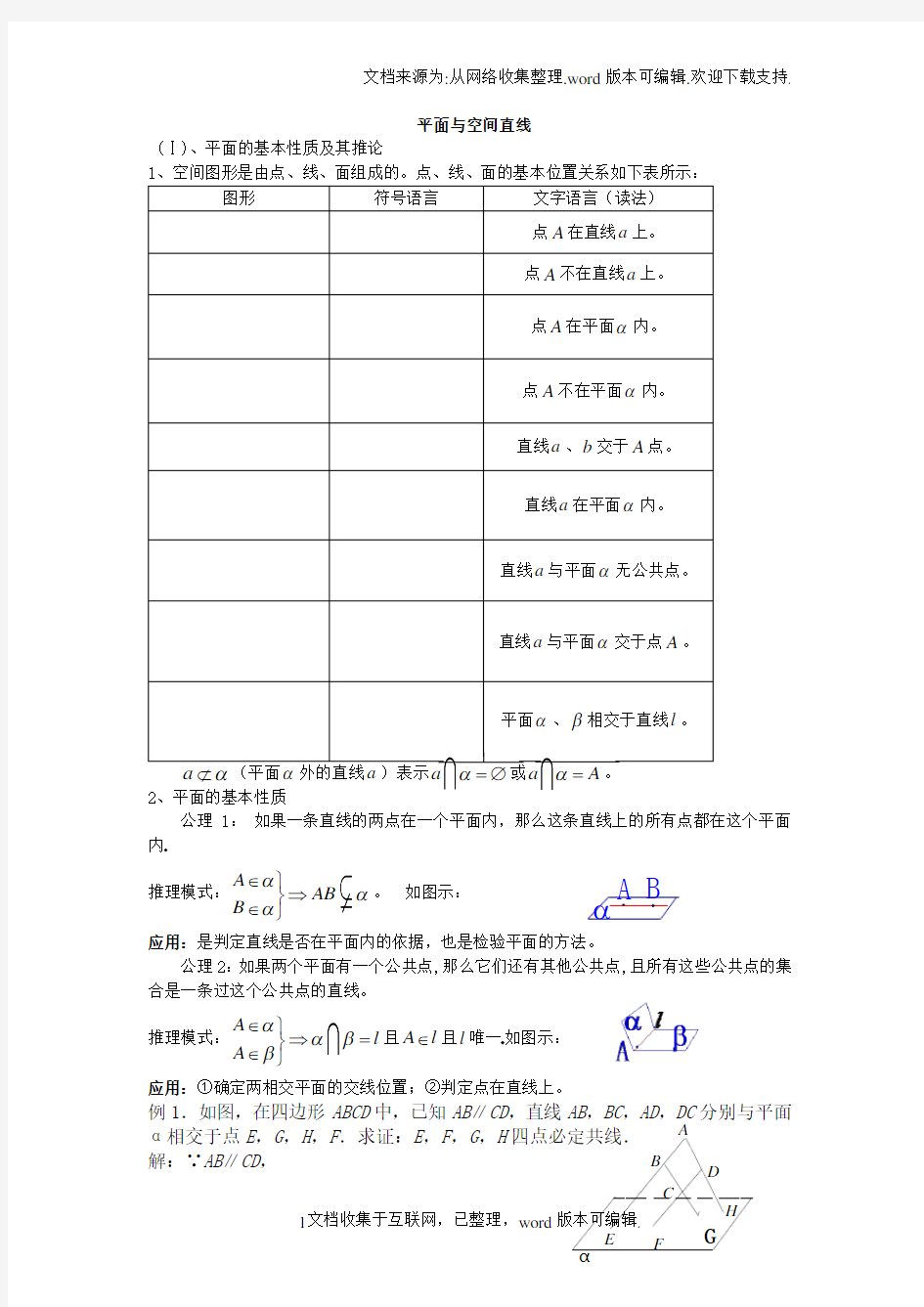 高中数学立体几何讲义一