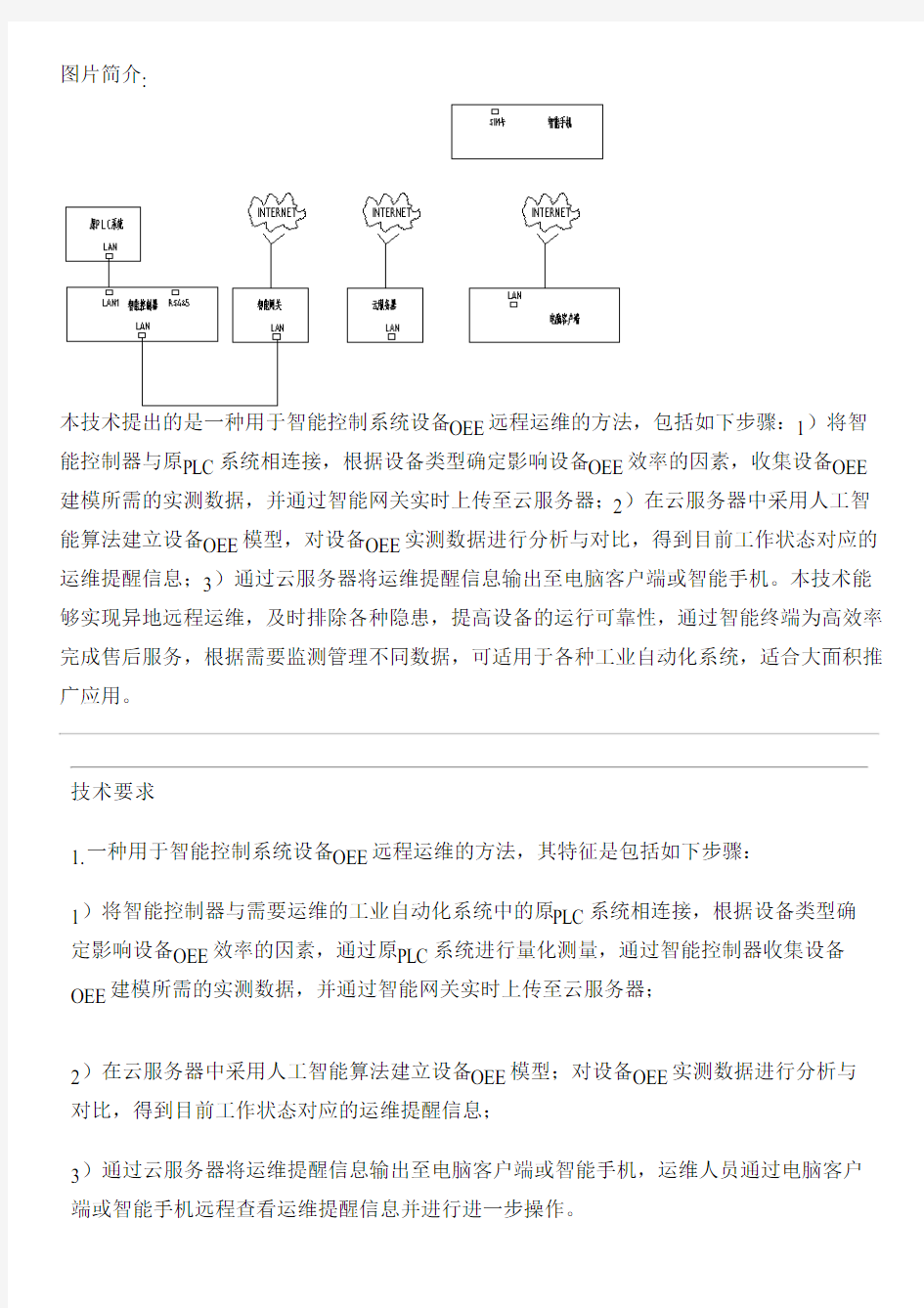 用于智能控制系统设备OEE远程运维的方法的生产技术