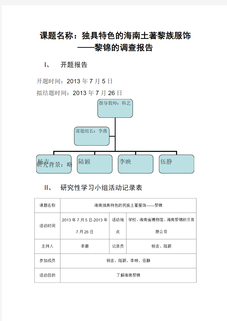 独具特色的海南土著黎族服饰——黎锦的调查报告