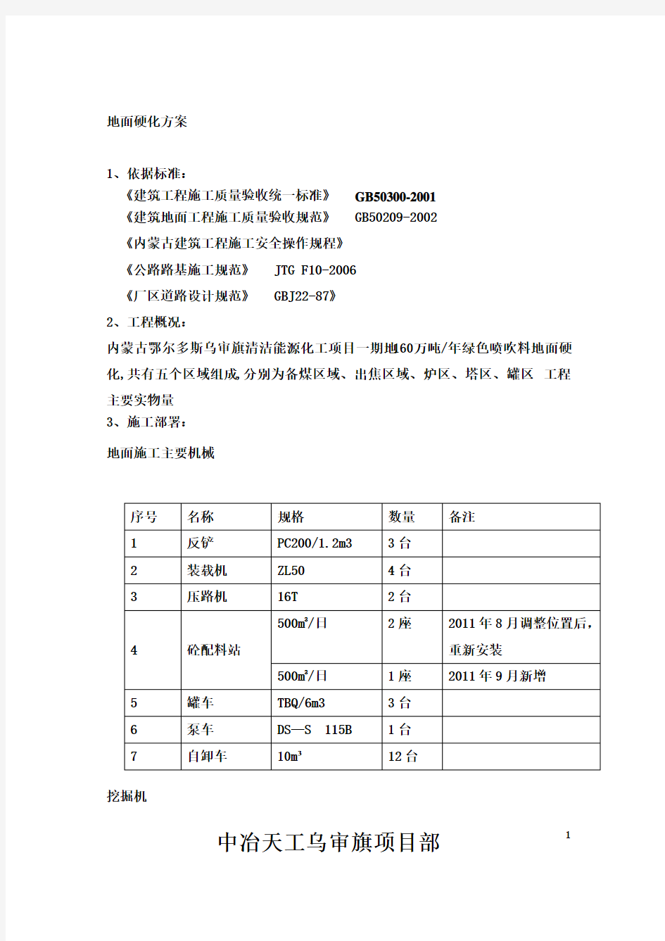 地面硬化工程施工方案