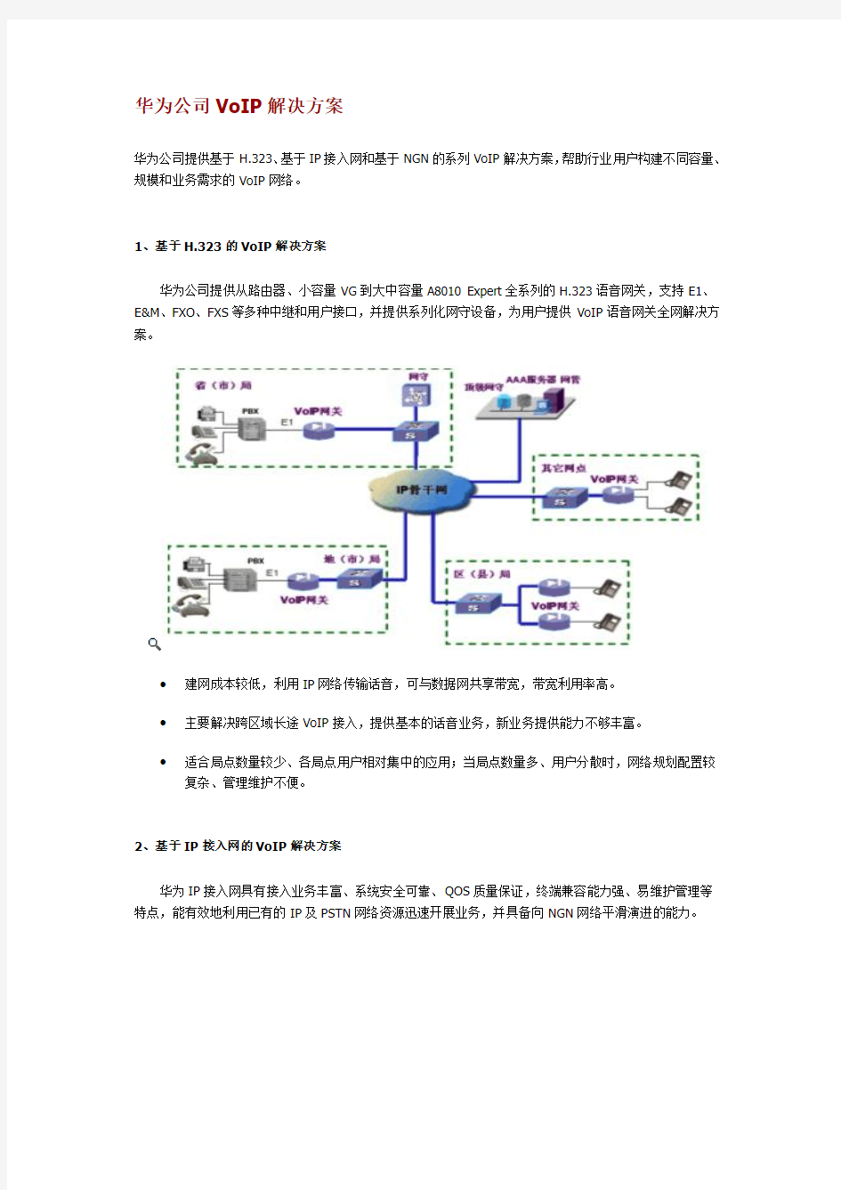 华为公司VoIP解决方案