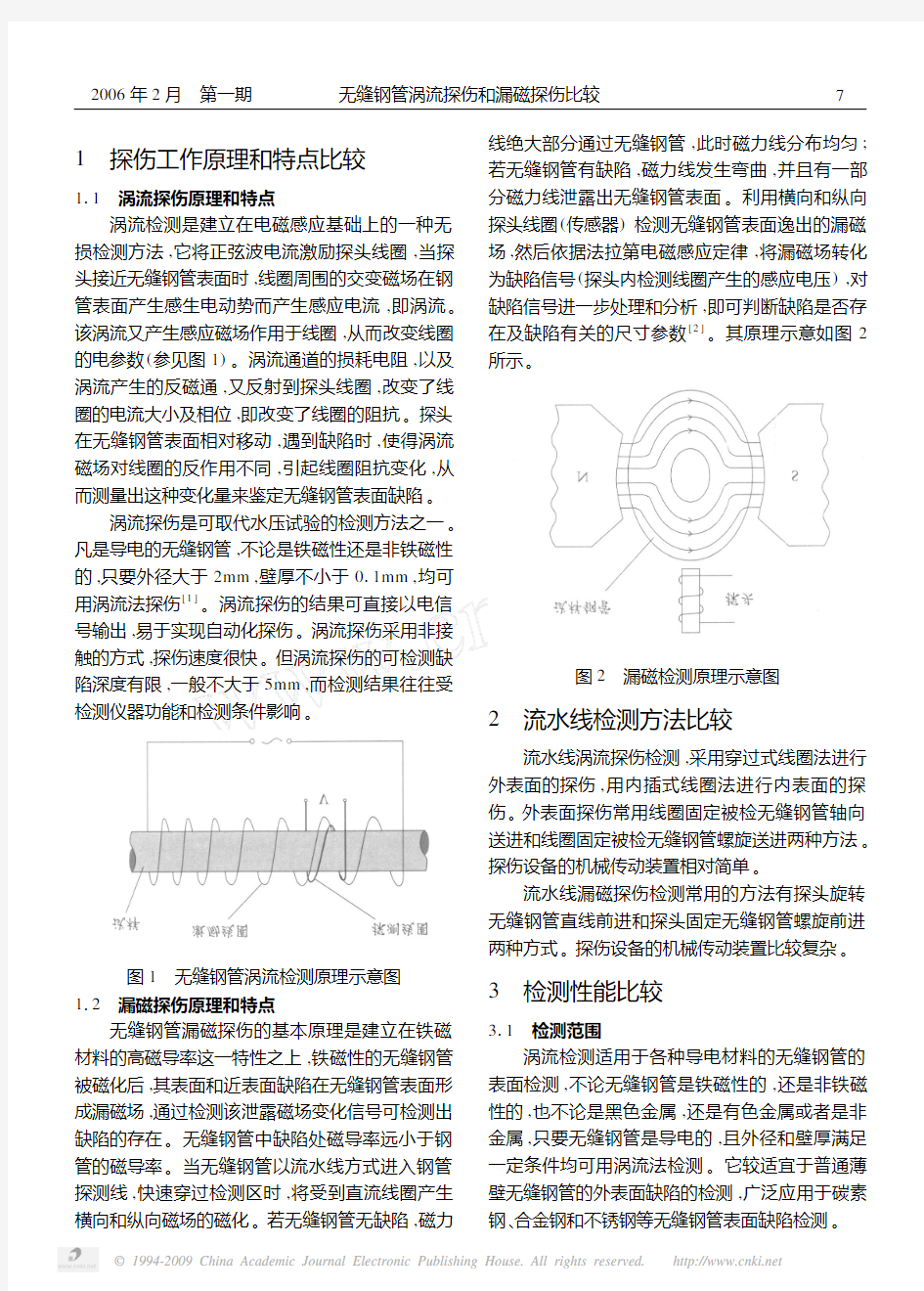 无缝钢管涡流探伤和漏磁探伤比较