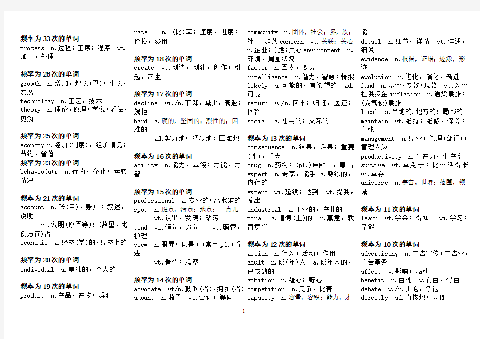 2014考研英语高频词汇汇总