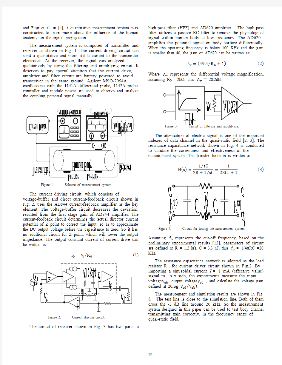 Measurement System with Experiments for Galvanic Coupling Type Intra-Body Communication